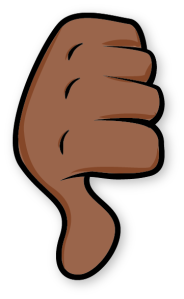 Brown Thumbs DOWN will be used when the restaurant receives a rating lower than 3/5 brown thumbs. 
